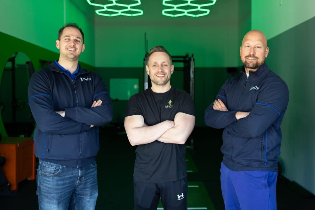 Oprichters van Man Makers Leon Slotboom, Frits Hitzel en Joop Netten bij ToThePoint Training in Tiel